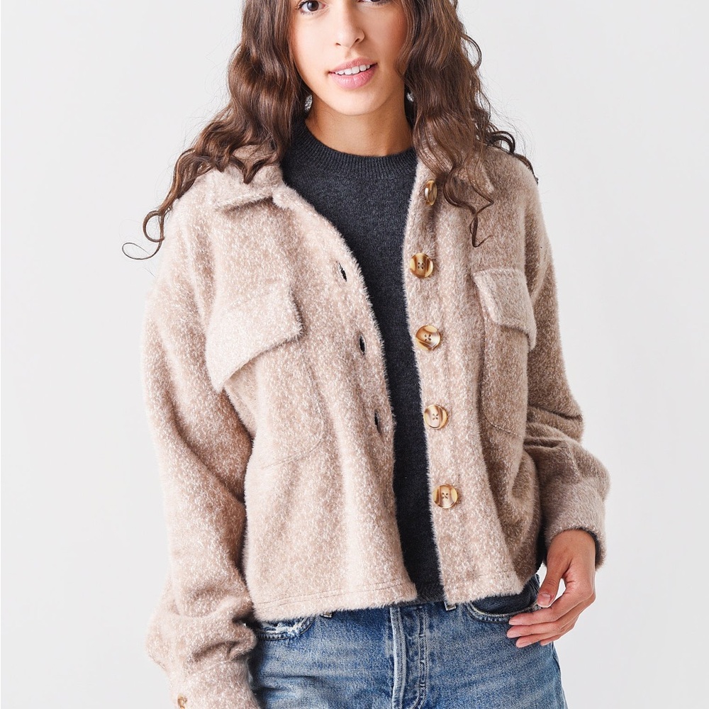 Z SUPPLY Fuzzy Taupe Shacket – Size Small